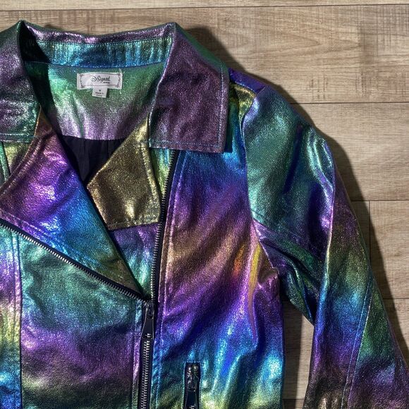 Disney D-Signed Girls size M Descendants Iridescent faux leather jacket - Picture 2 of 7